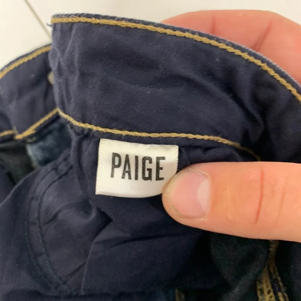 PAIGE Hoxton Straight Jeans Womens 32x30‎ Nottingham Dark Blue High Rise Stretch